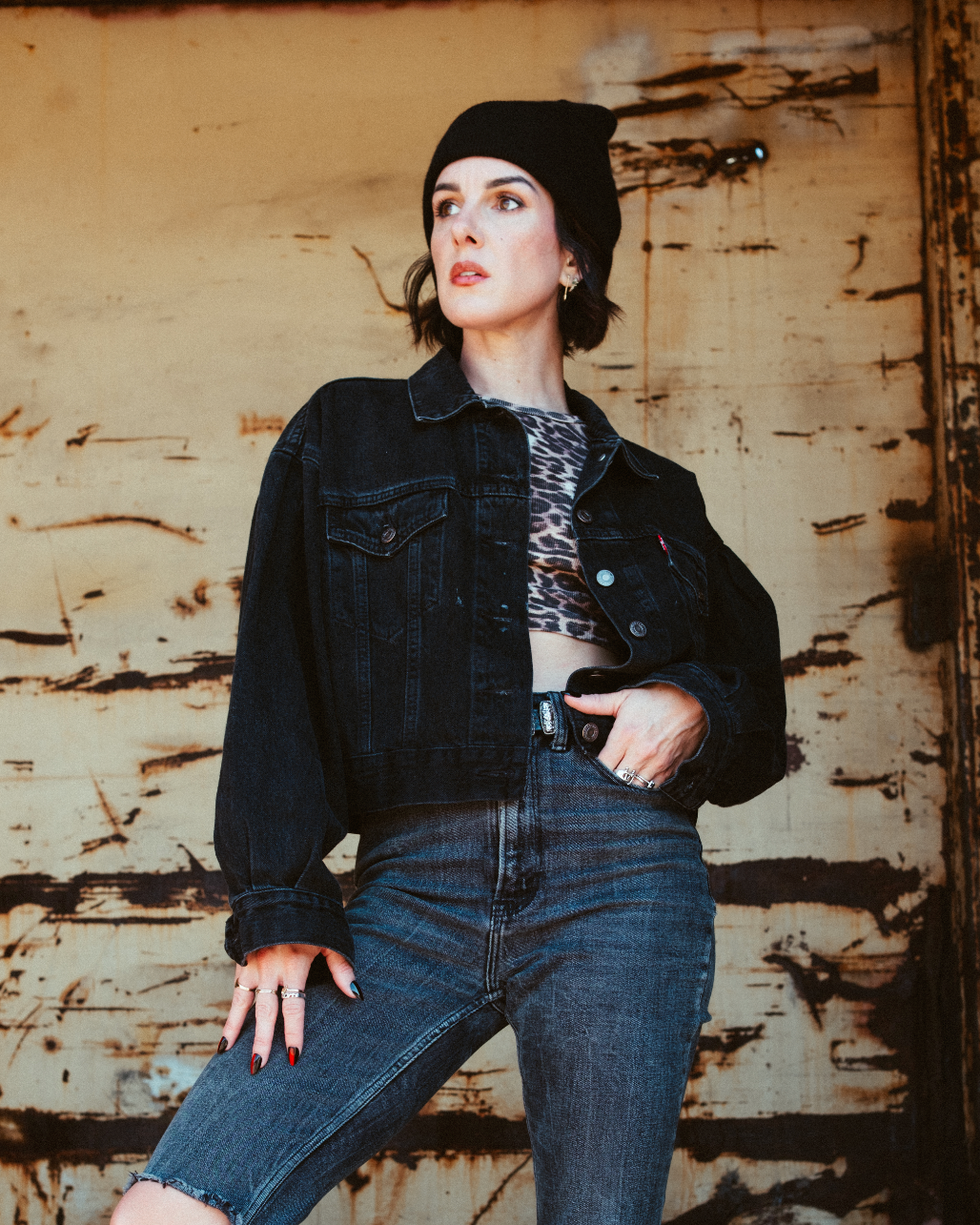 Skelly Cowboy Custom Denim Jacket (Black)