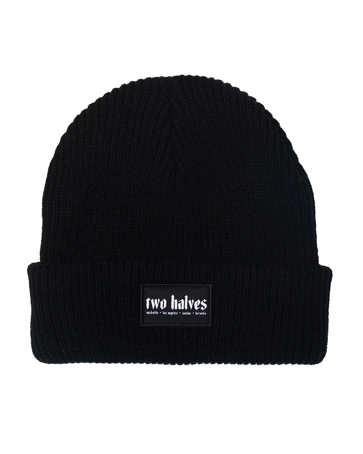 The Essential Ribbed Beanie in Black – Two Halves