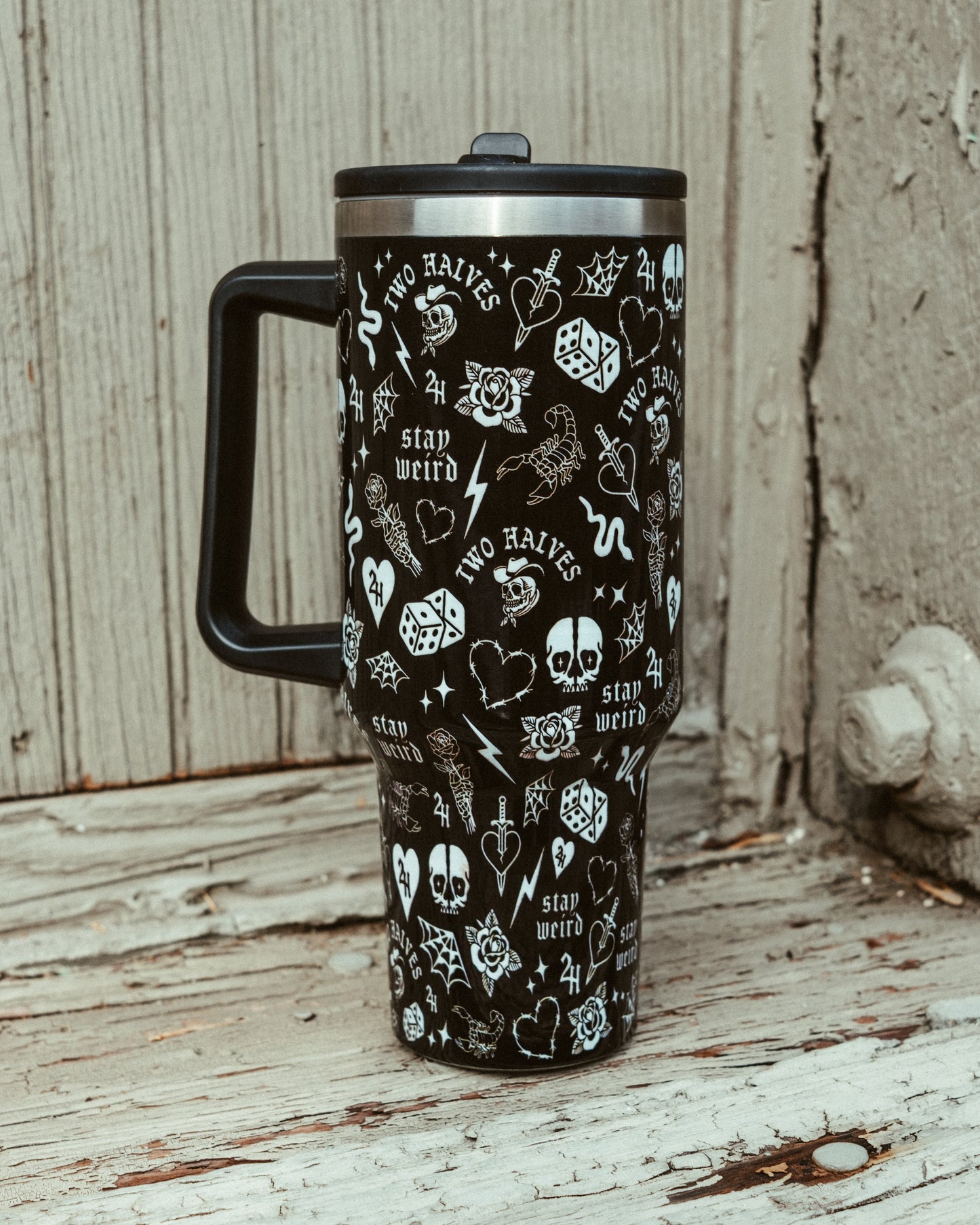 Flash Tattoo 40oz Tumbler with Handle