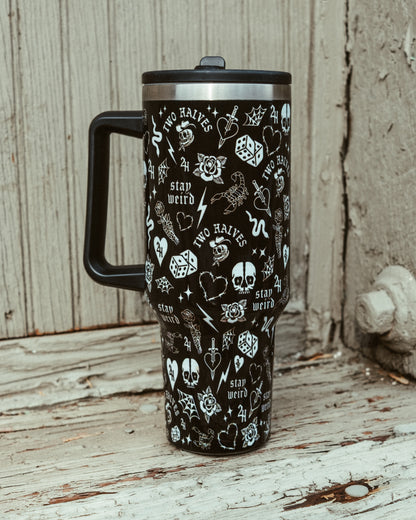 Flash Tattoo 40oz Tumbler with Handle