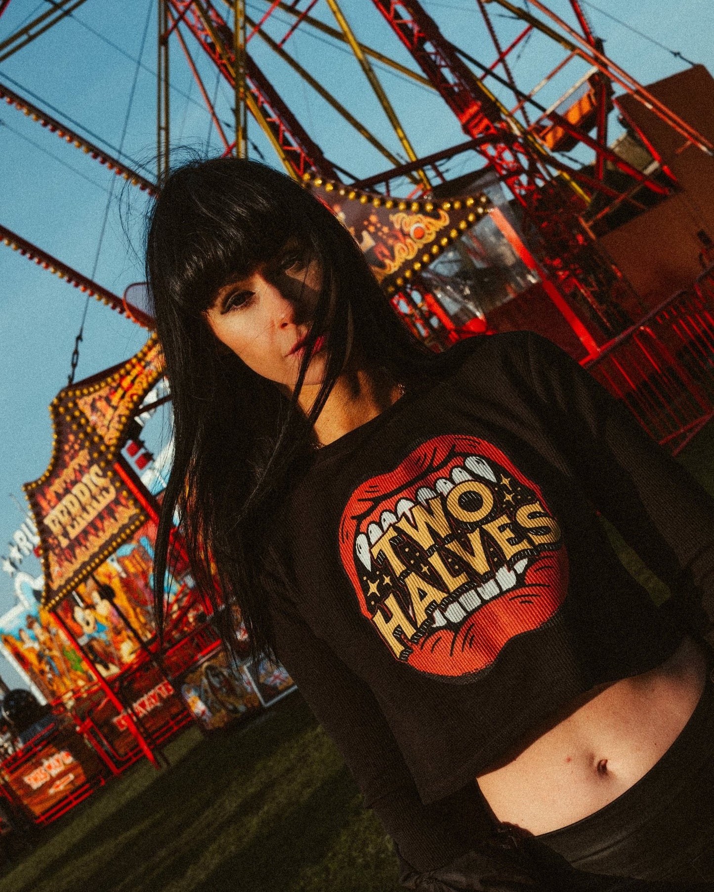 Bite Back Cropped Waffle Shirt