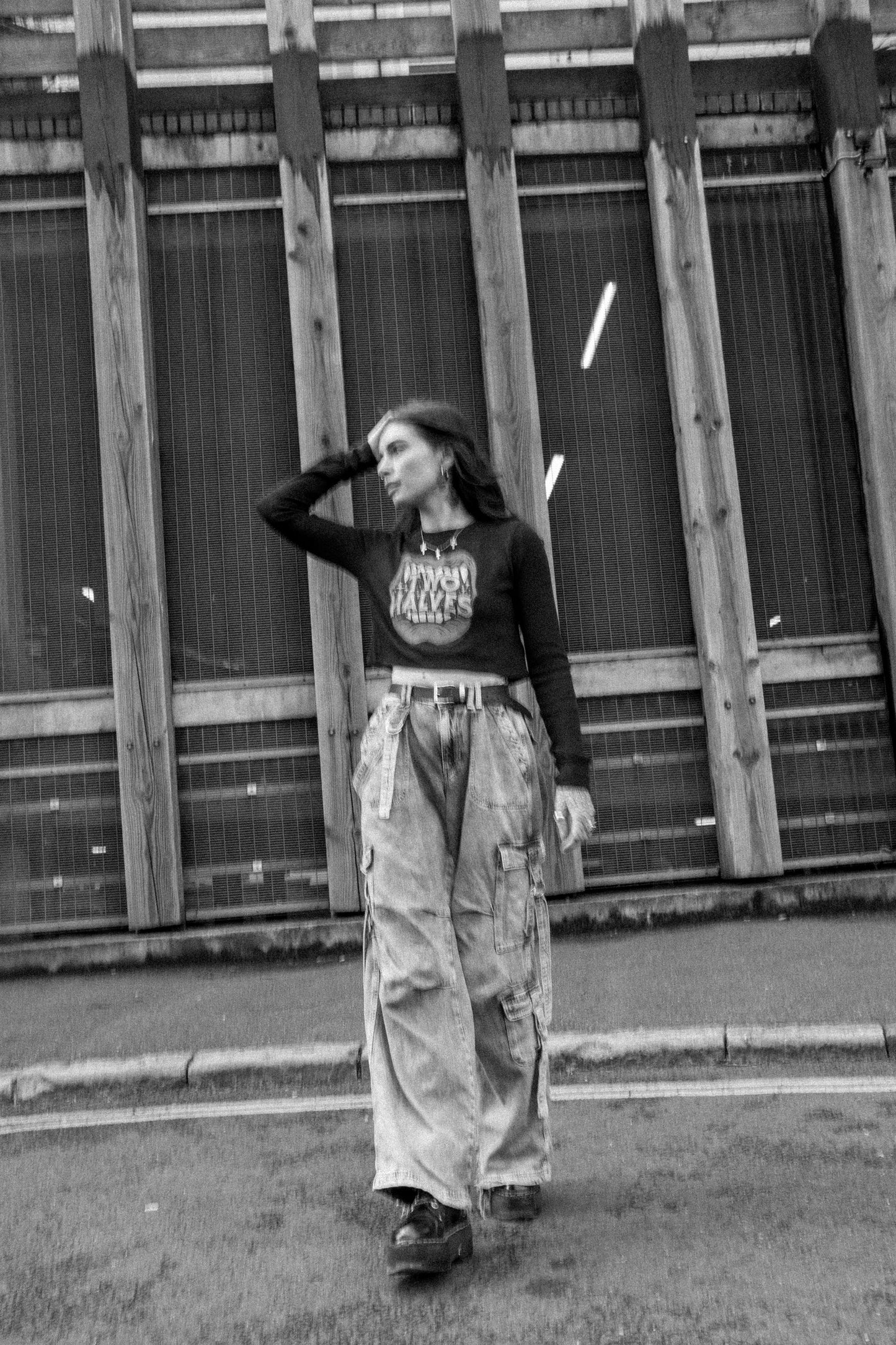Bite Back Cropped Waffle Shirt