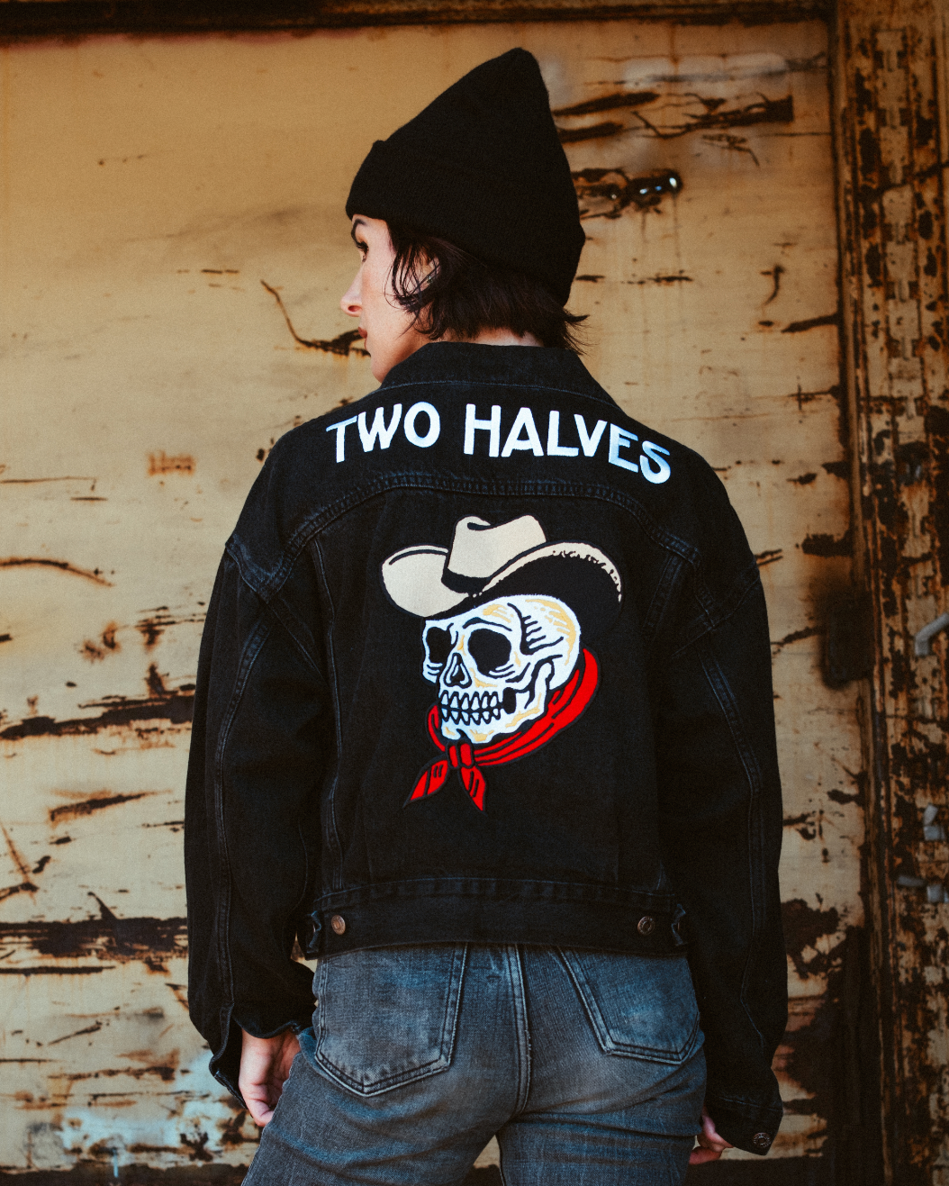 Skelly Cowboy Custom Denim Jacket (Black)