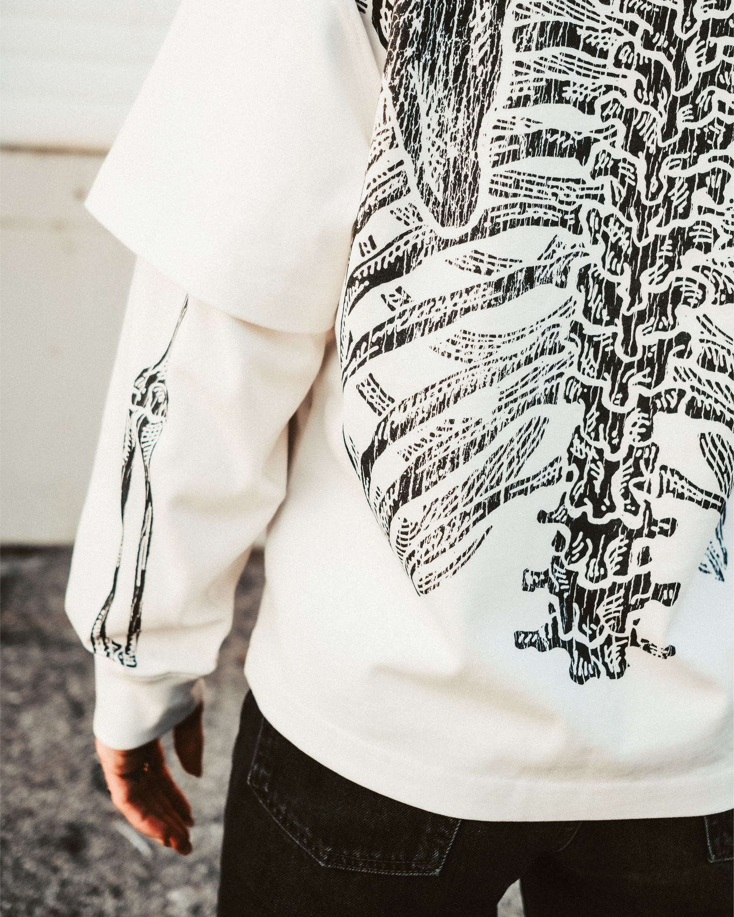 Bones Layered Longsleeve (WHITE)