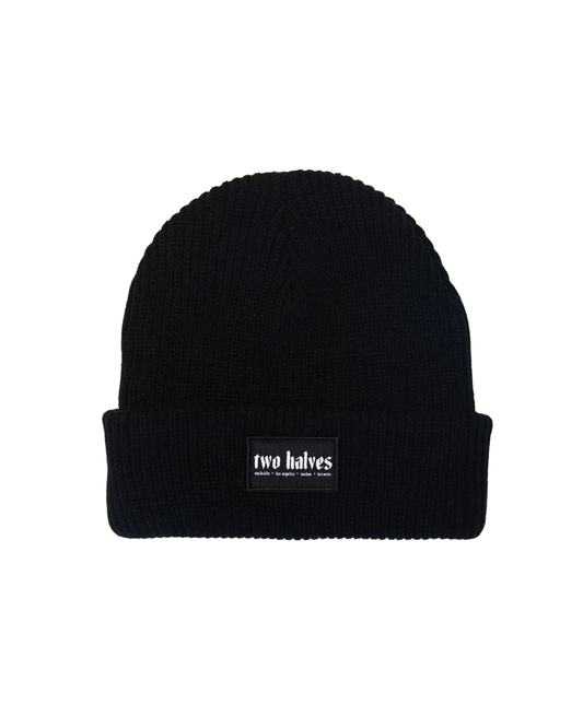 The Essential Ribbed Beanie in Black