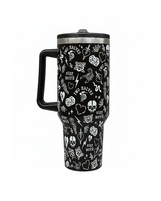 Flash Tattoo 40oz Tumbler with Handle